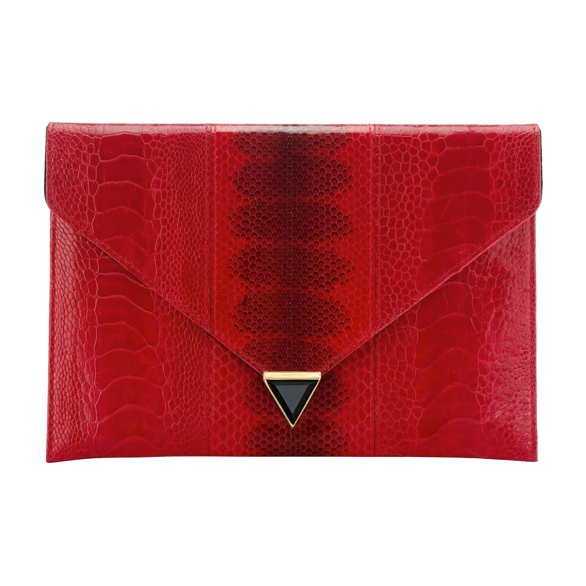 DIANE SNAKESKIN & OSTRICH LEG ENVELOPE CLUTCH