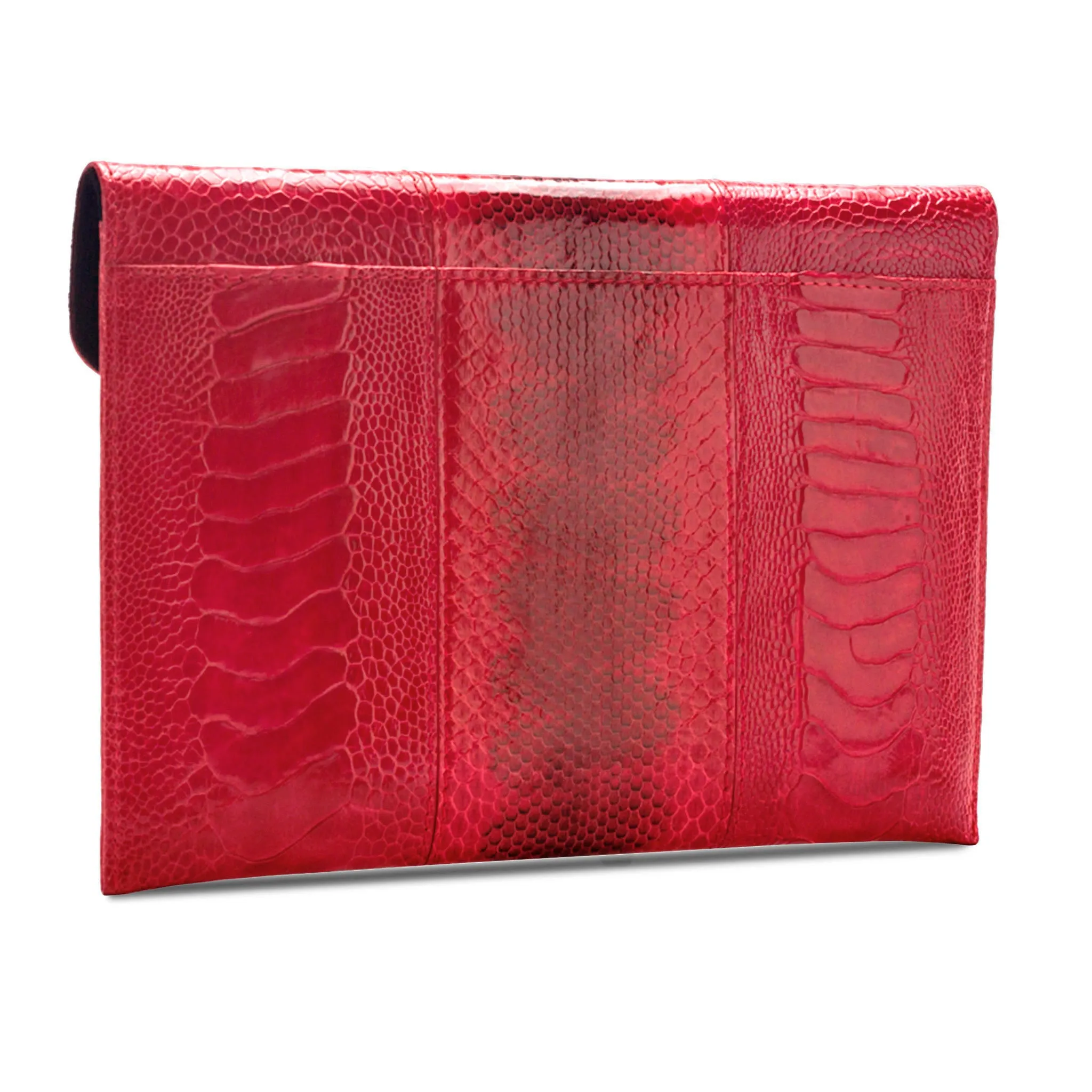 DIANE SNAKESKIN & OSTRICH LEG ENVELOPE CLUTCH
