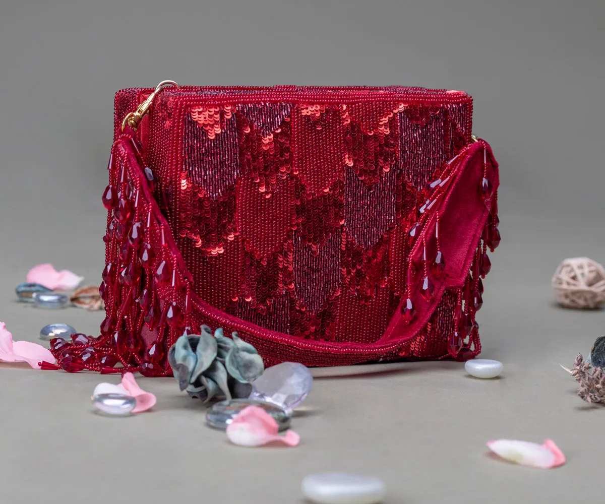 Dishi Clutch – Ruby Red