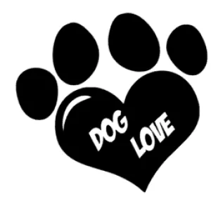 Dog love sticker