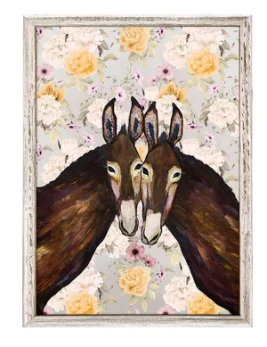 Donkey Duo Mini Framed Canvas