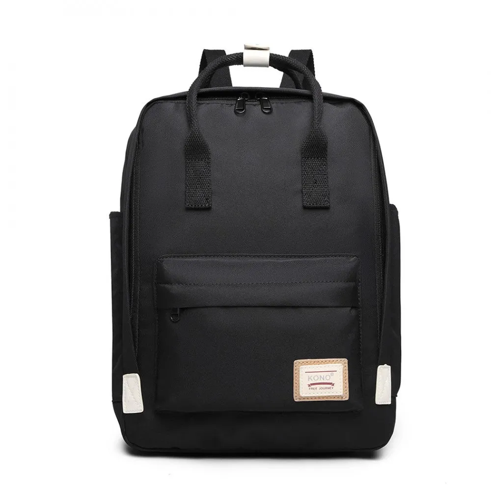 Eb2017 - Kono Large Polyester Laptop Backpack - Black