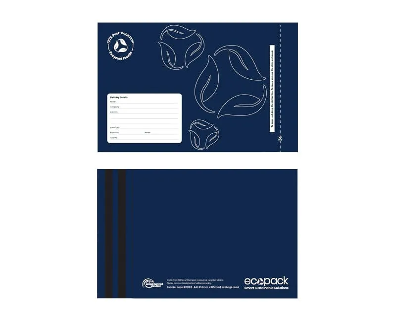 Ecopack Recycled Resealable Courier Bags A4 (1 Pack/50 Bags)