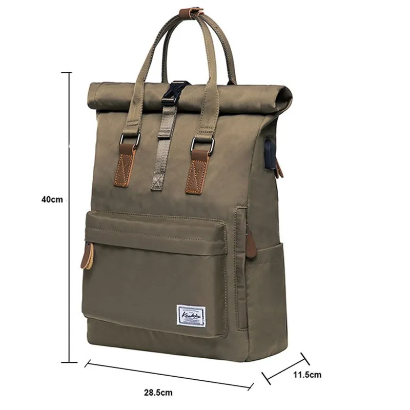Edler Canvas Rolltop Travel Rucksack by Wolph