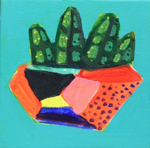 Elaina Posey: Mini Succulent (Blue)
