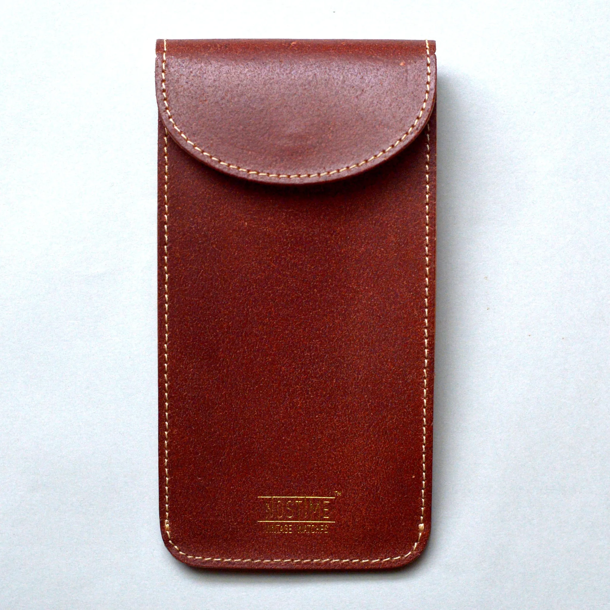 ENGLAND BRIDLE LEATHER SINGLE WATCH POUCH - CHESTNUT