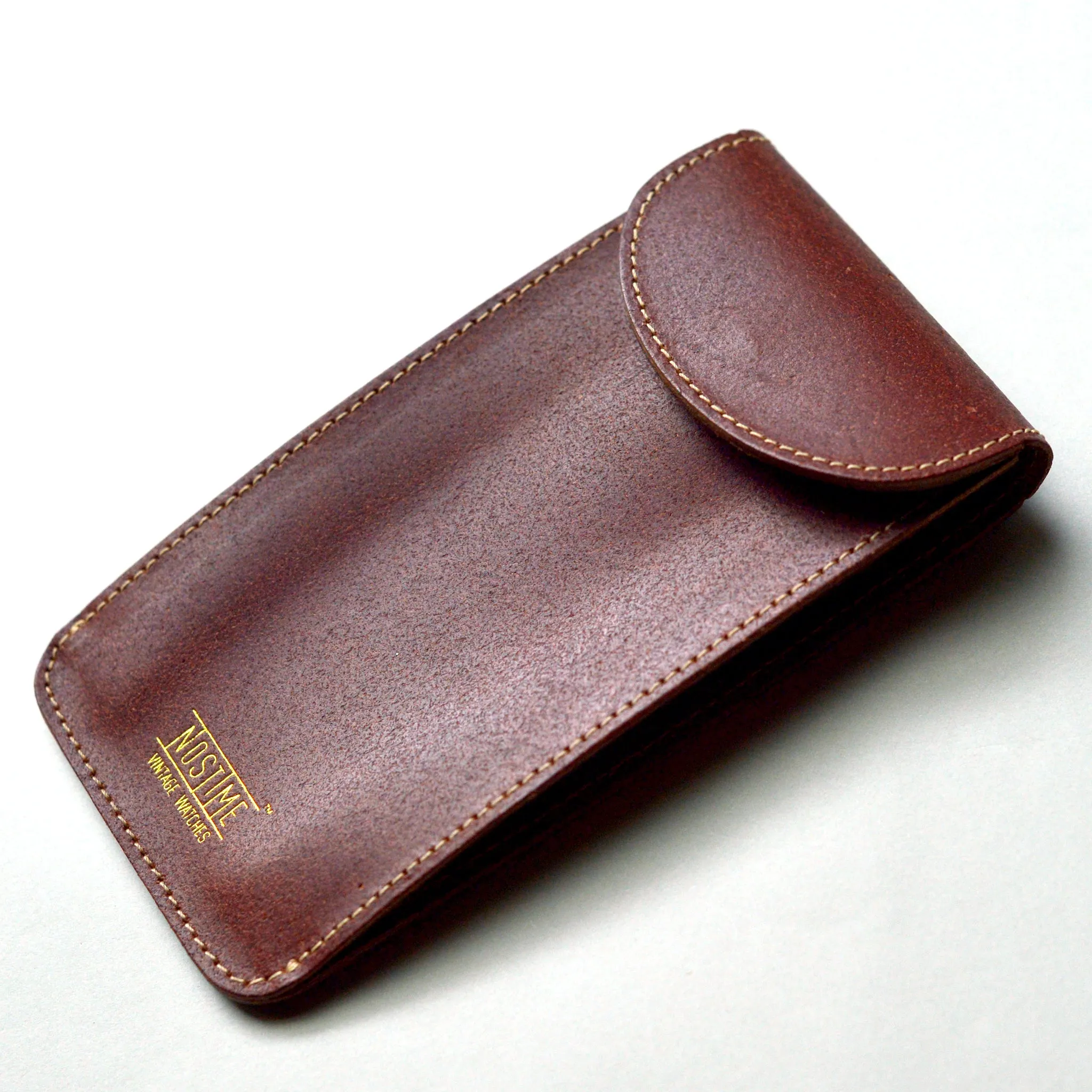 ENGLAND BRIDLE LEATHER SINGLE WATCH POUCH - CHESTNUT