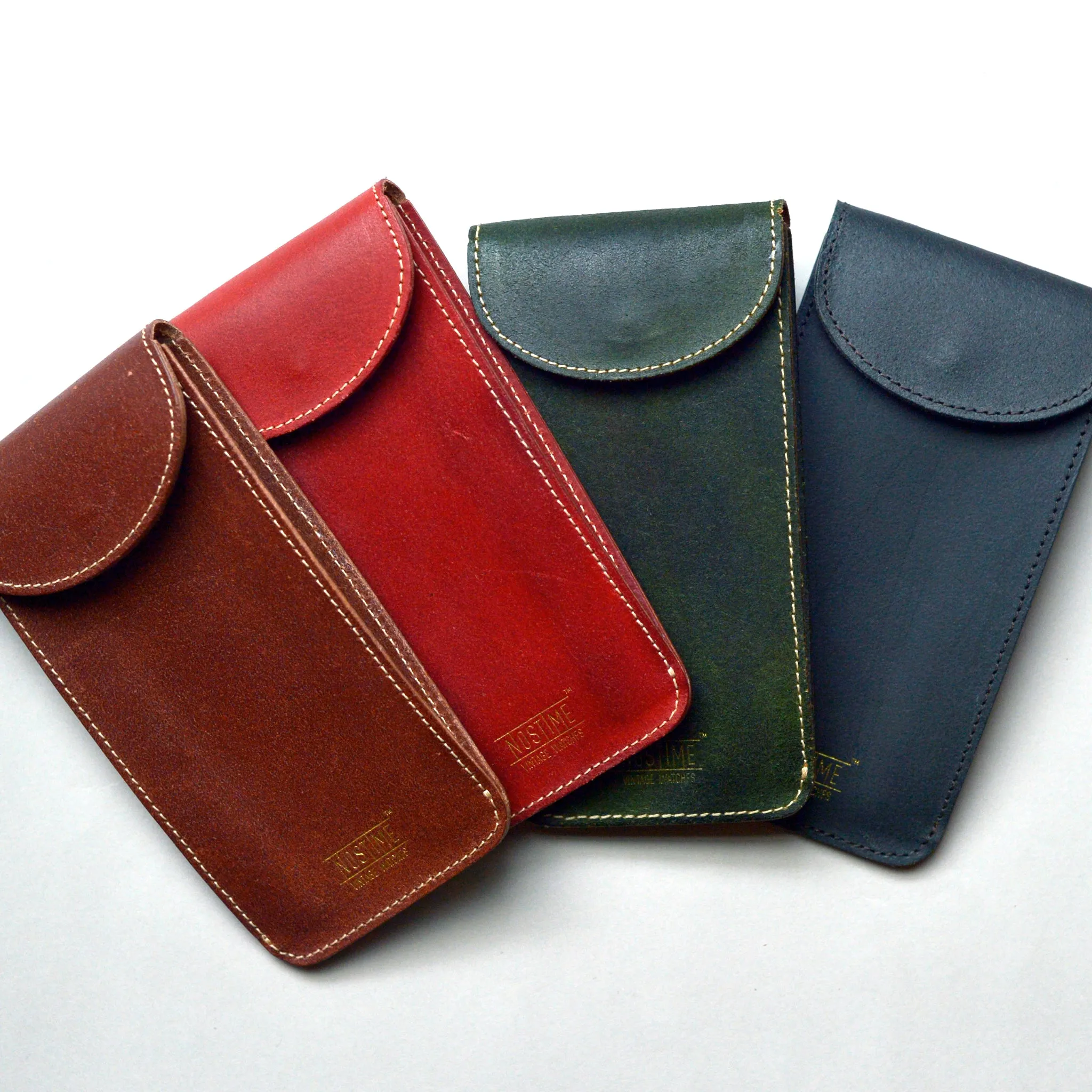 ENGLAND BRIDLE LEATHER SINGLE WATCH POUCH - CHESTNUT