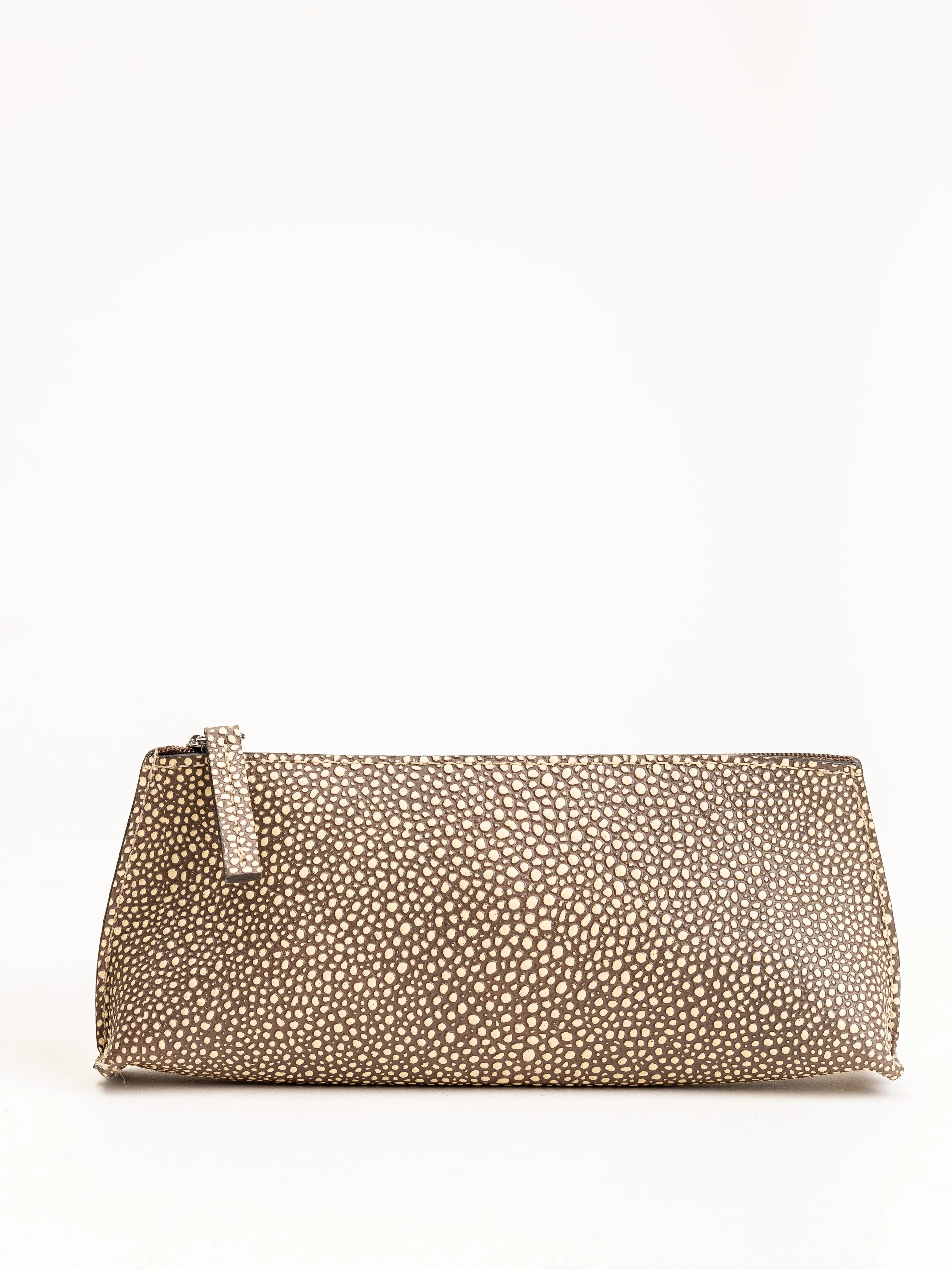 eyeglass pouch - brown shagreen