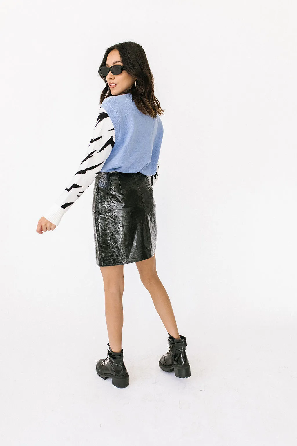 Fall Edit Croc Mini Skirt