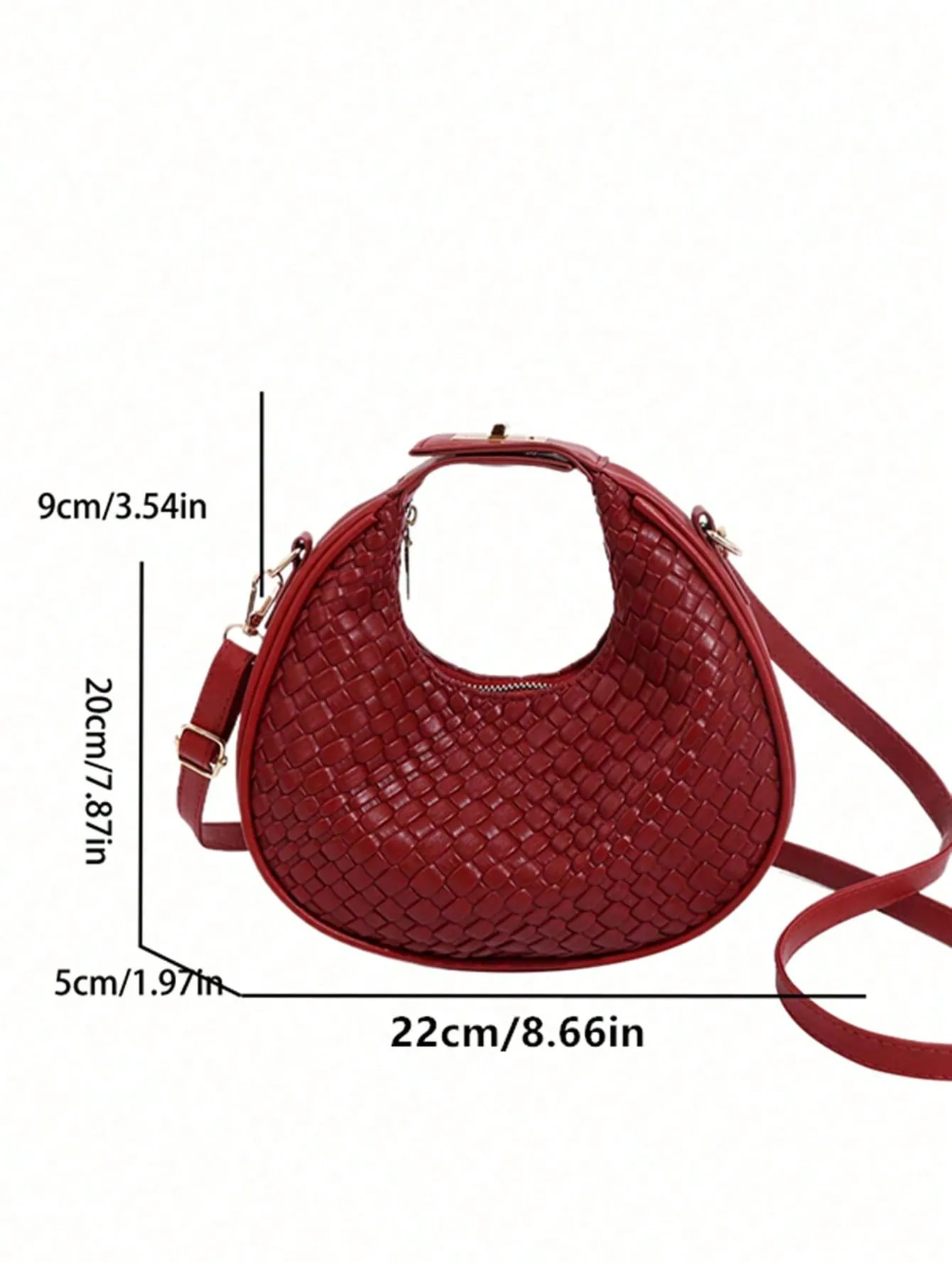 Fashionable Women's Shoulder Bag, Adjustable Strap, Zipper Closure