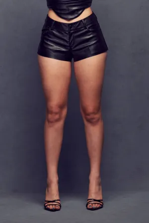 Faux Leather Micro Shorts