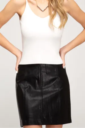 Faux leather skirt