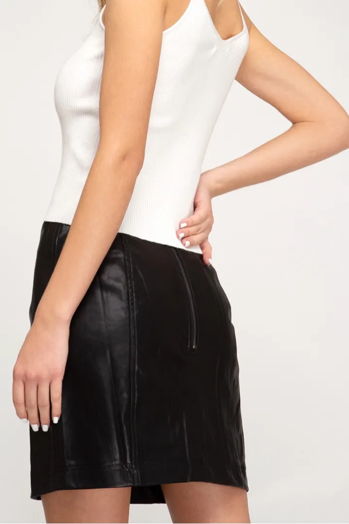 Faux leather skirt