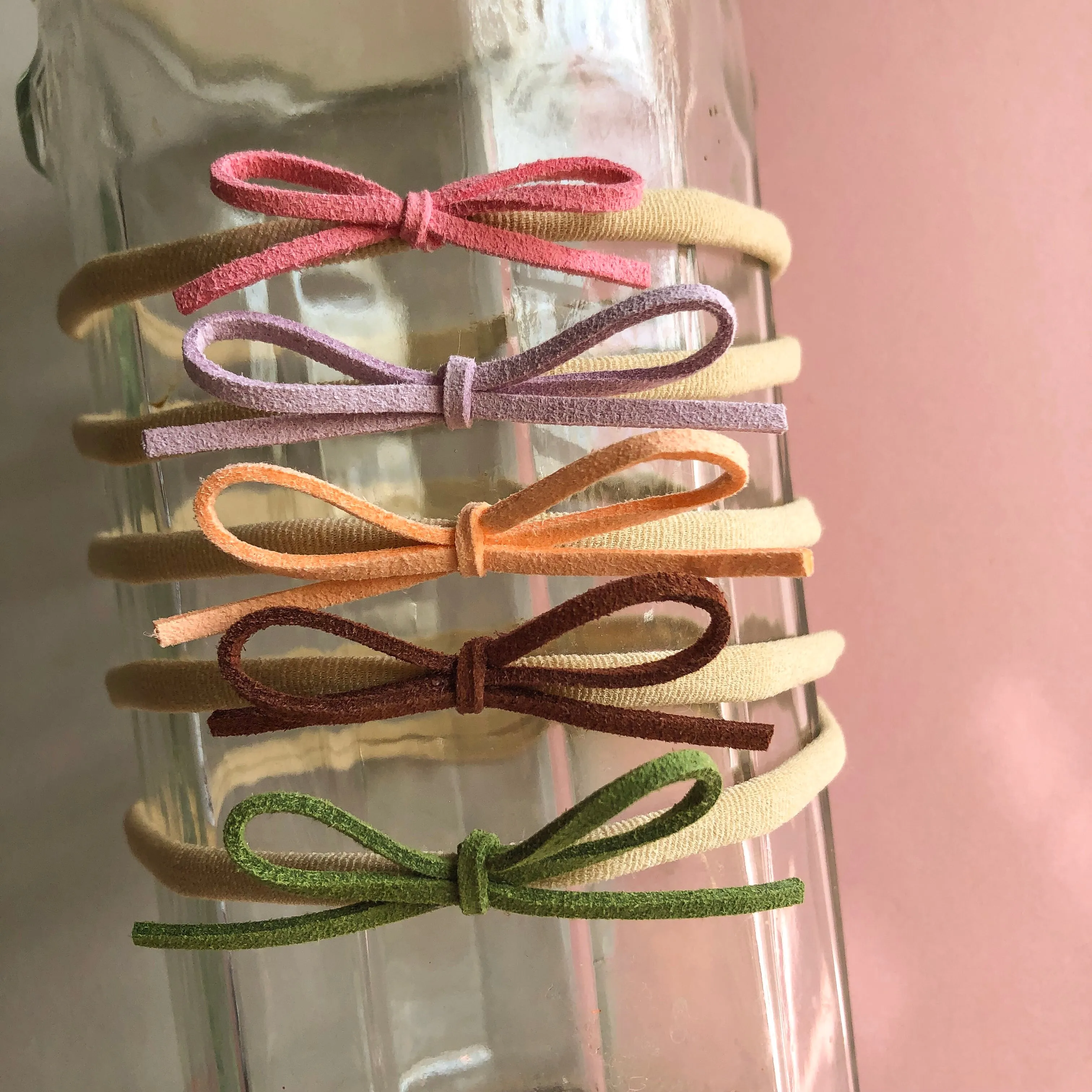 Faux leather Tied bow - 2 inch