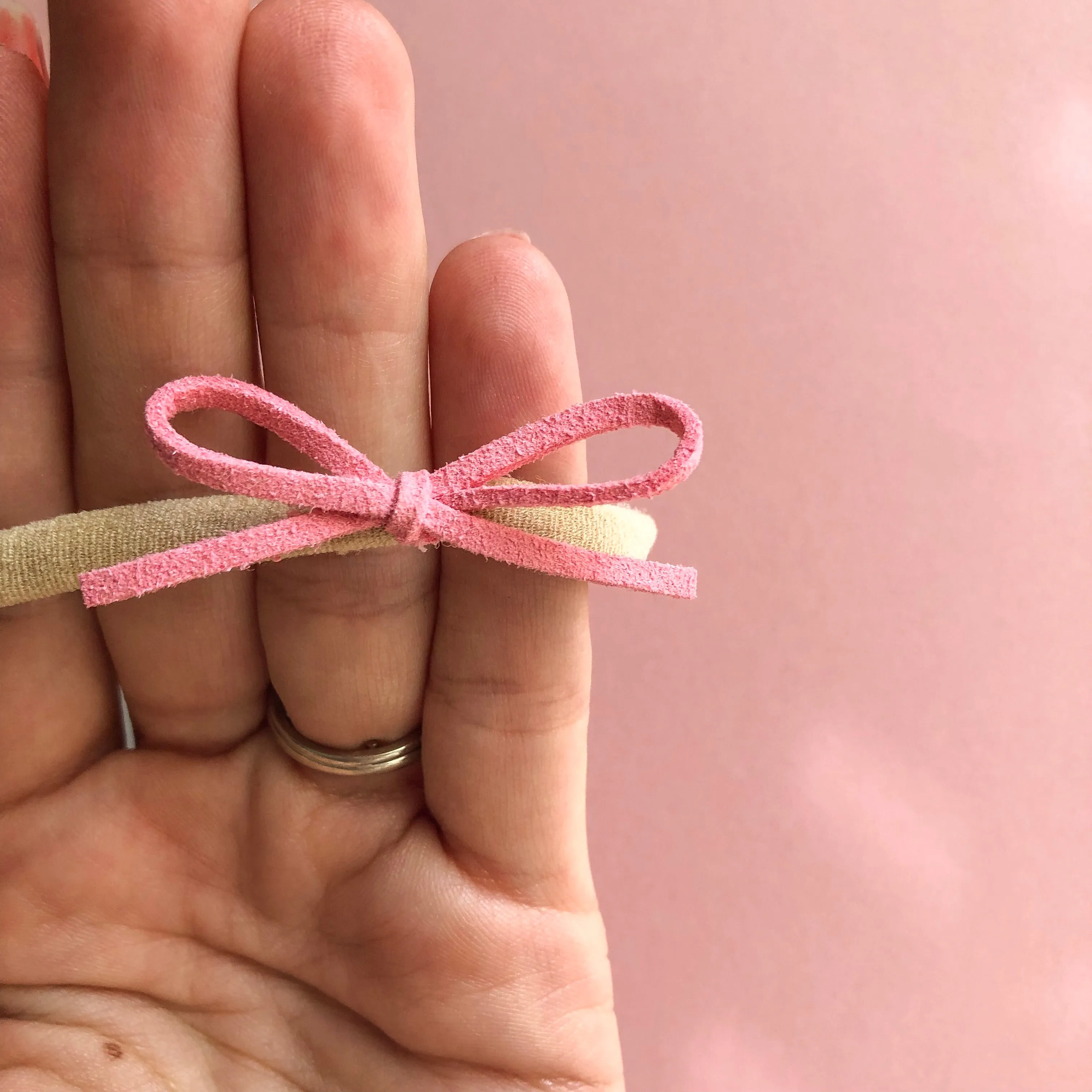 Faux leather Tied bow - 2 inch