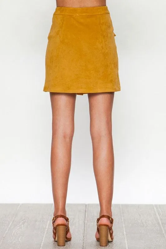Faux Suede Mini Skirt