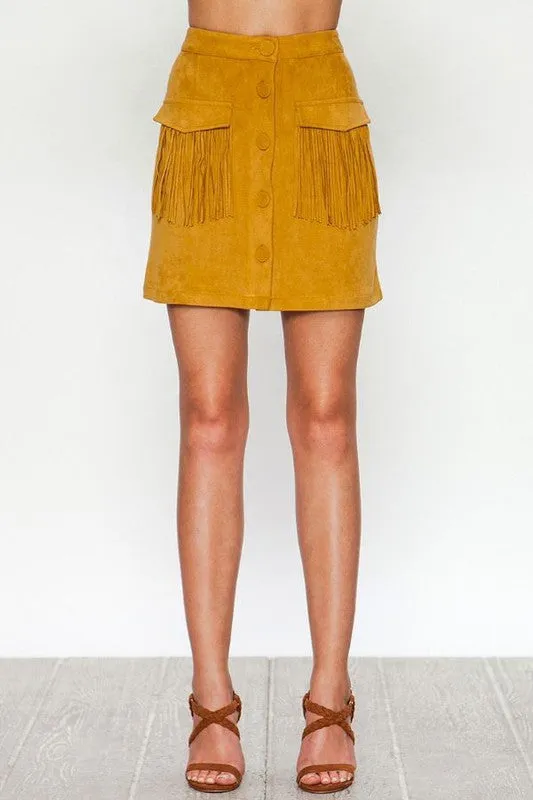 Faux Suede Mini Skirt