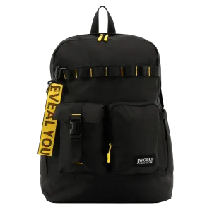 Fenix Backpack with Keyring Puller in Black Yellow - Final Sale