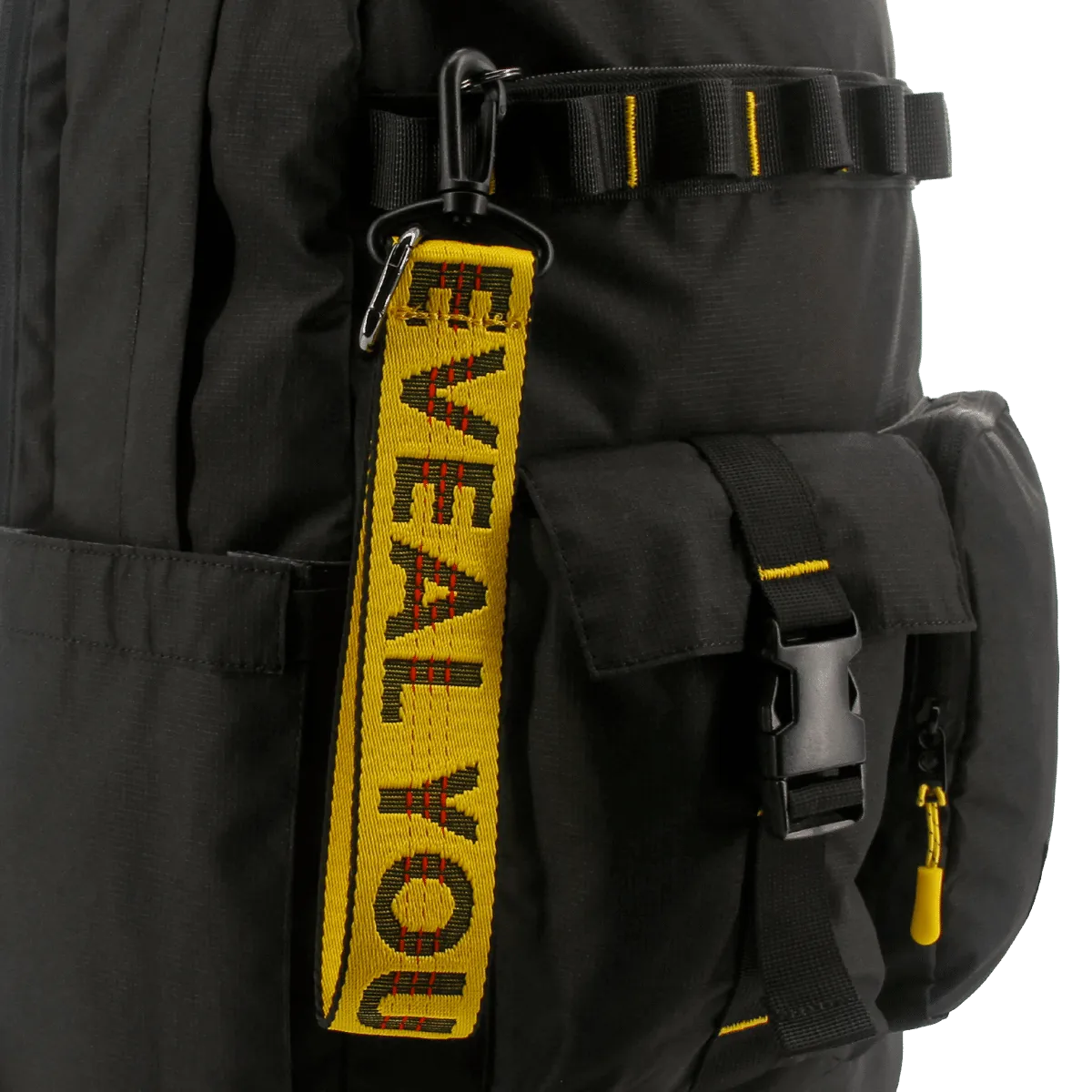 Fenix Backpack with Keyring Puller in Black Yellow - Final Sale