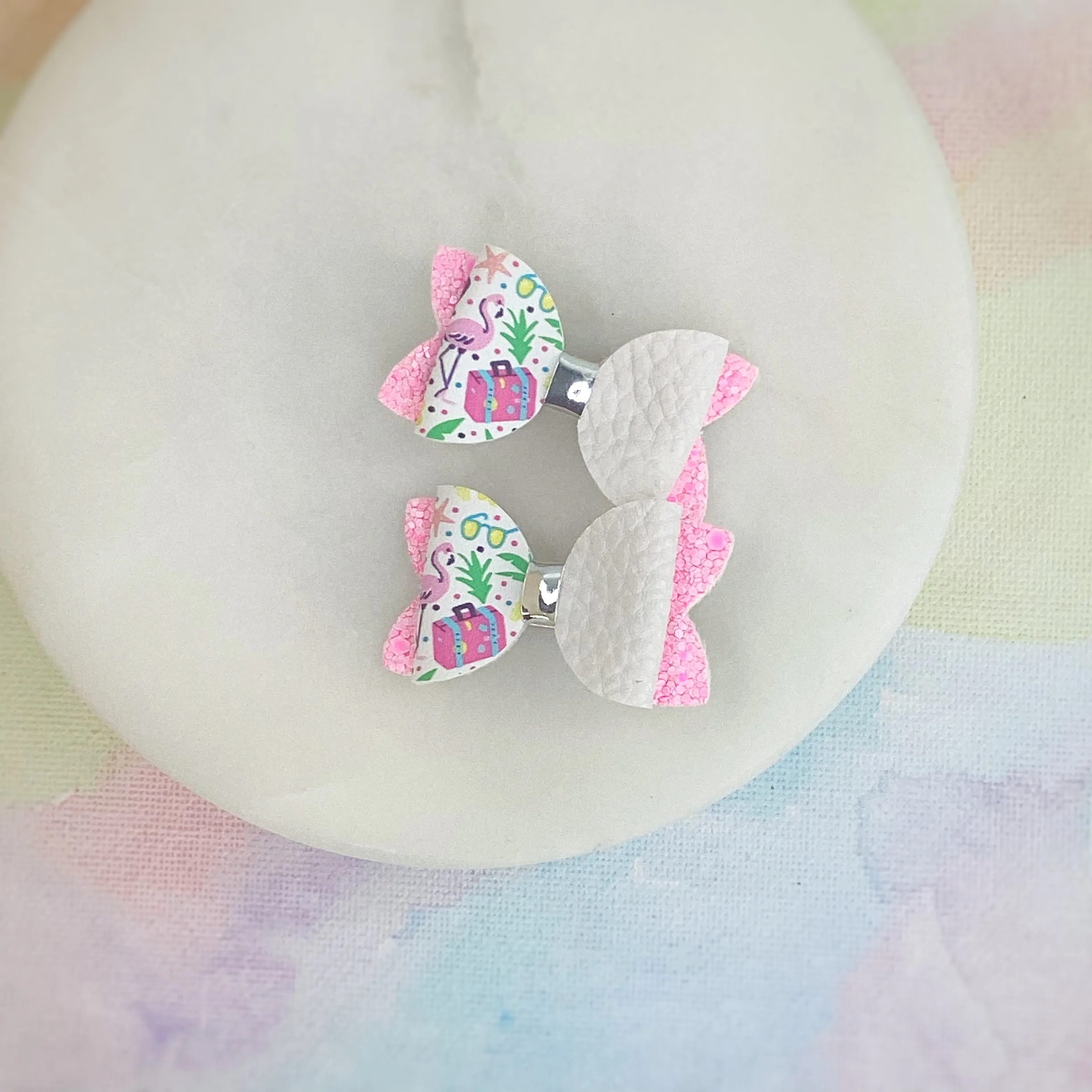 Flamingo on Vacation Micro Mini Bows