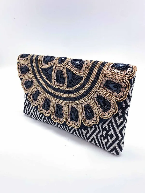 Floral Beaded Envelope Clutch (PRE)