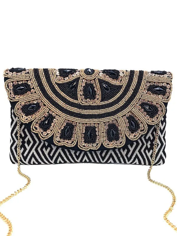 Floral Beaded Envelope Clutch (PRE)