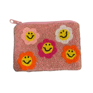 Flower Power Beaded Coin Pouch