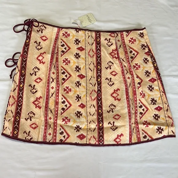 Free People Cleo Wrap Skirt in Multi Combo Size 10 NWT