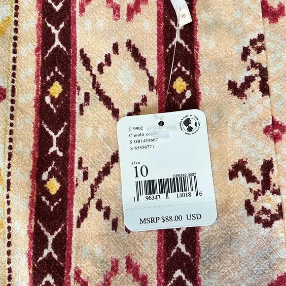 Free People Cleo Wrap Skirt in Multi Combo Size 10 NWT