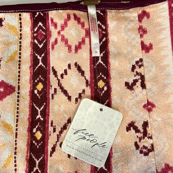 Free People Cleo Wrap Skirt in Multi Combo Size 10 NWT