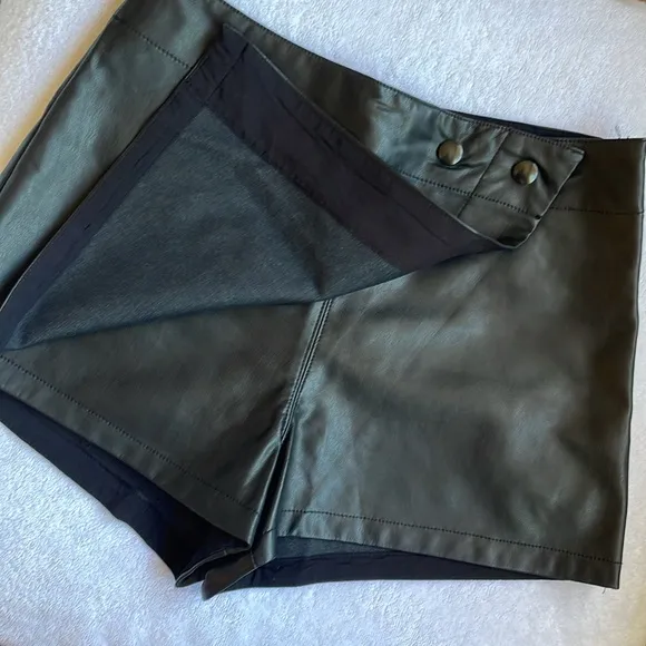 Free People Faux Leather Emmy Skort size 6