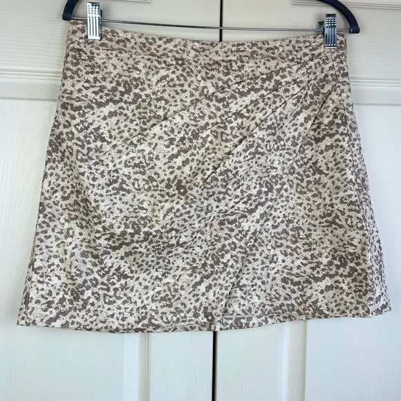 Free People Printed Fake Out Faux Wrap Mini Skirt