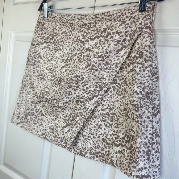 Free People Printed Fake Out Faux Wrap Mini Skirt