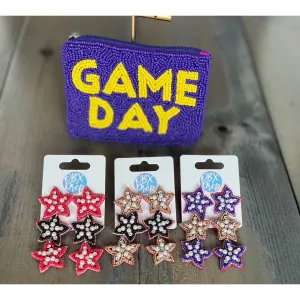 Game Day Seed Beaded Coin Purse - Team Spirit.