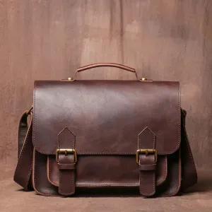 Genuine Leather Vintage Handbag for Men