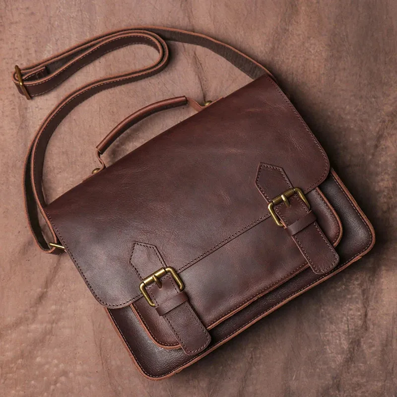 Genuine Leather Vintage Handbag for Men