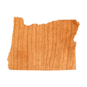 Geo Oregon Wood Sticker