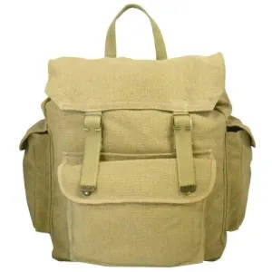 Gibson -Khaki Beige Canvas School Travel Laptop Backpack Bag