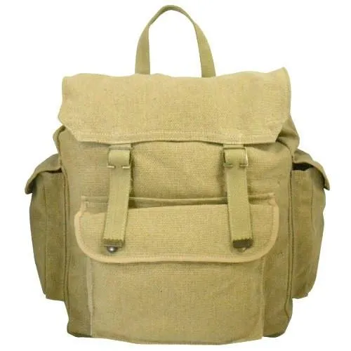 Gibson -Khaki Beige Canvas School Travel Laptop Backpack Bag