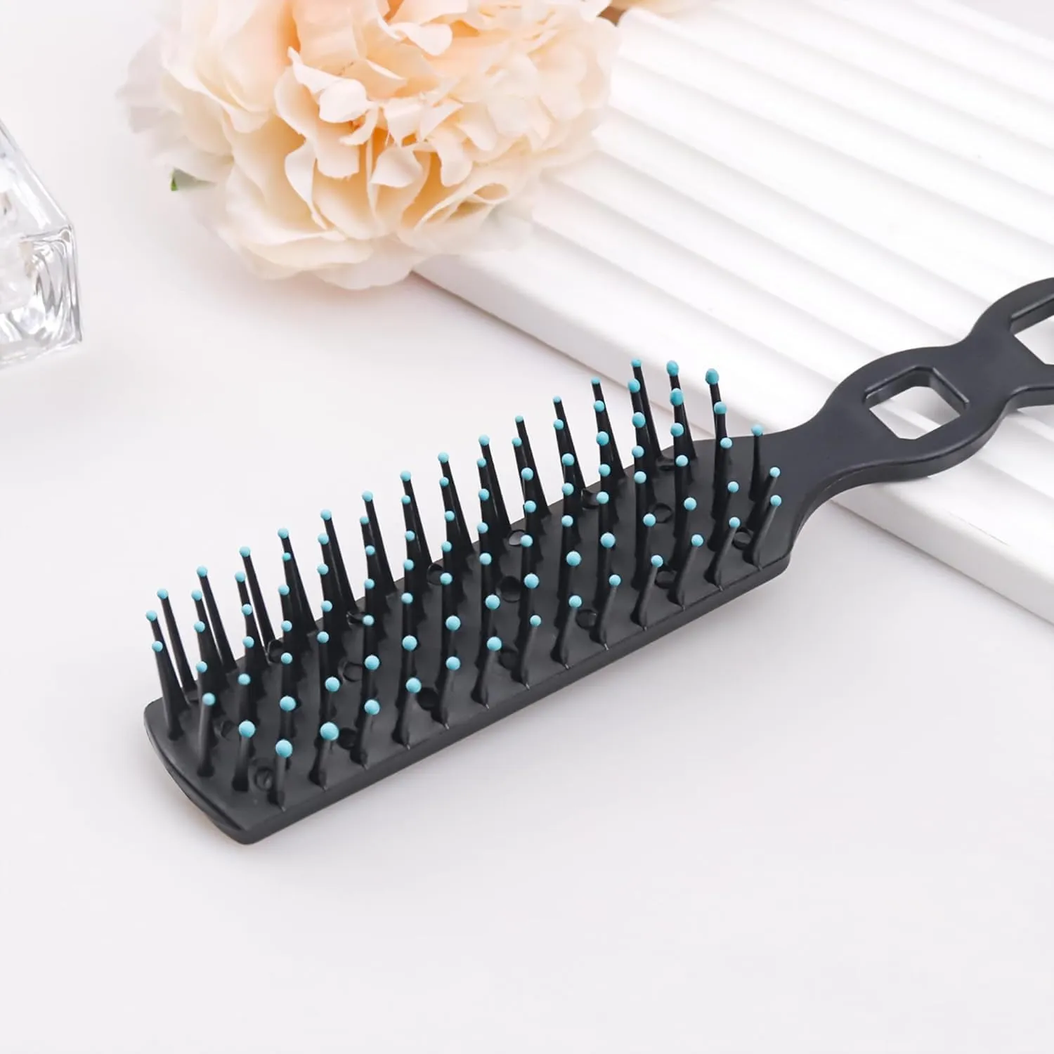 Gisdo Hair Brush and Comb Set, 100 Pcs Bulk for Homeless Individually Wrapped, Lightweight Hair Brush and Comb for Women Kids Hotel Travel (Black)