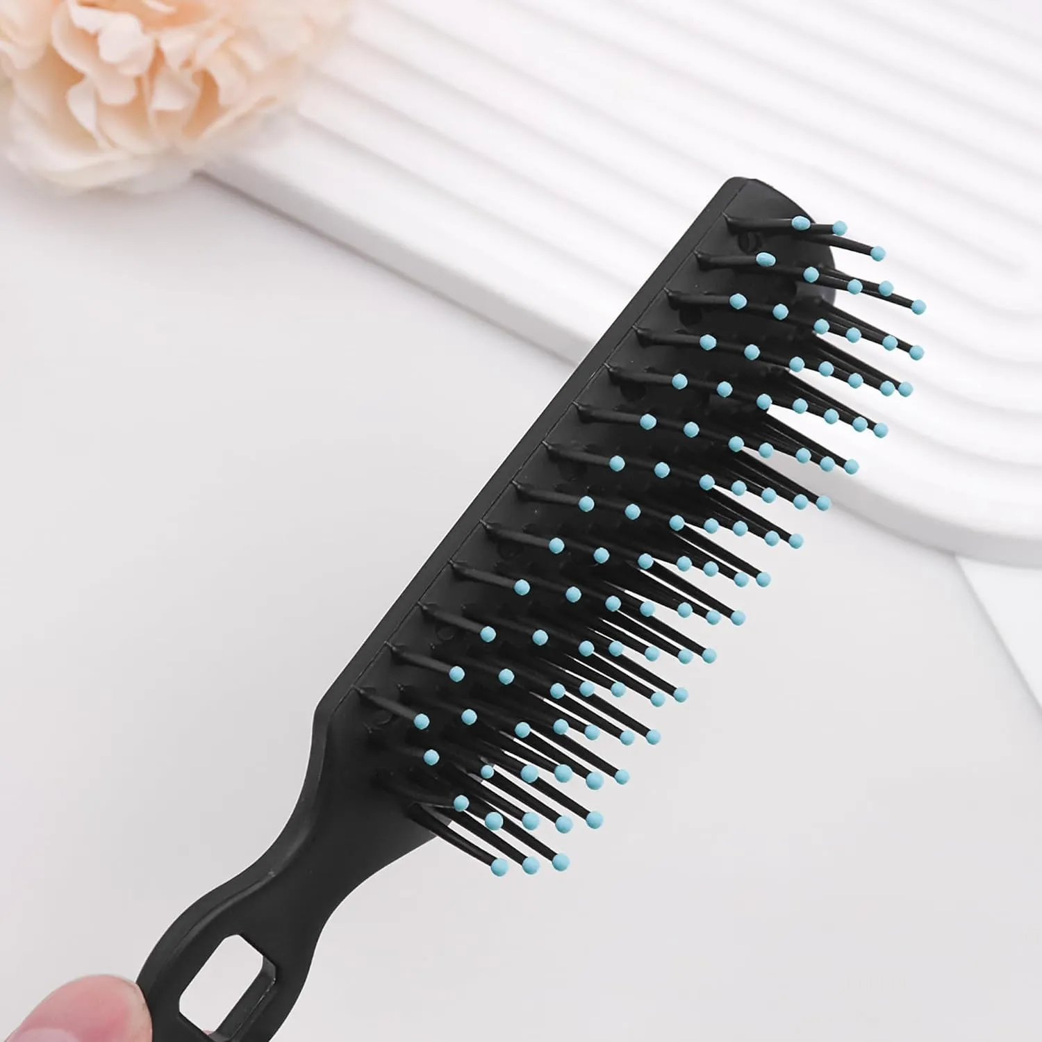 Gisdo Hair Brush and Comb Set, 100 Pcs Bulk for Homeless Individually Wrapped, Lightweight Hair Brush and Comb for Women Kids Hotel Travel (Black)