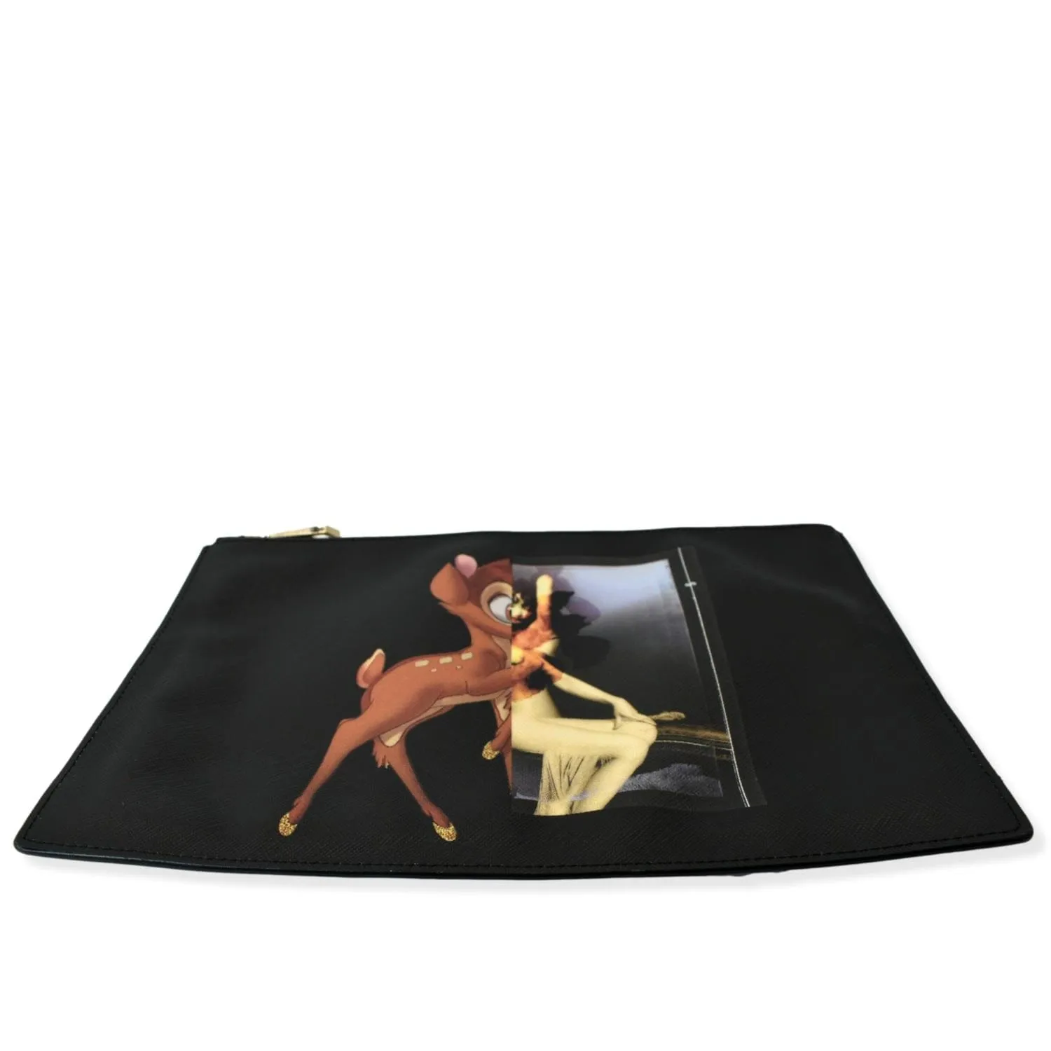 GIVENCHY Bambi Print Medium Textured Coated Canvas Cosmetic Pouch Black