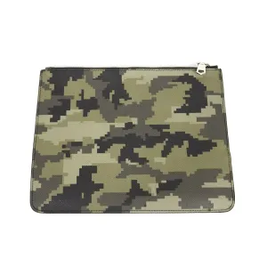 Givenchy Green Leather Digi Camo Pouch