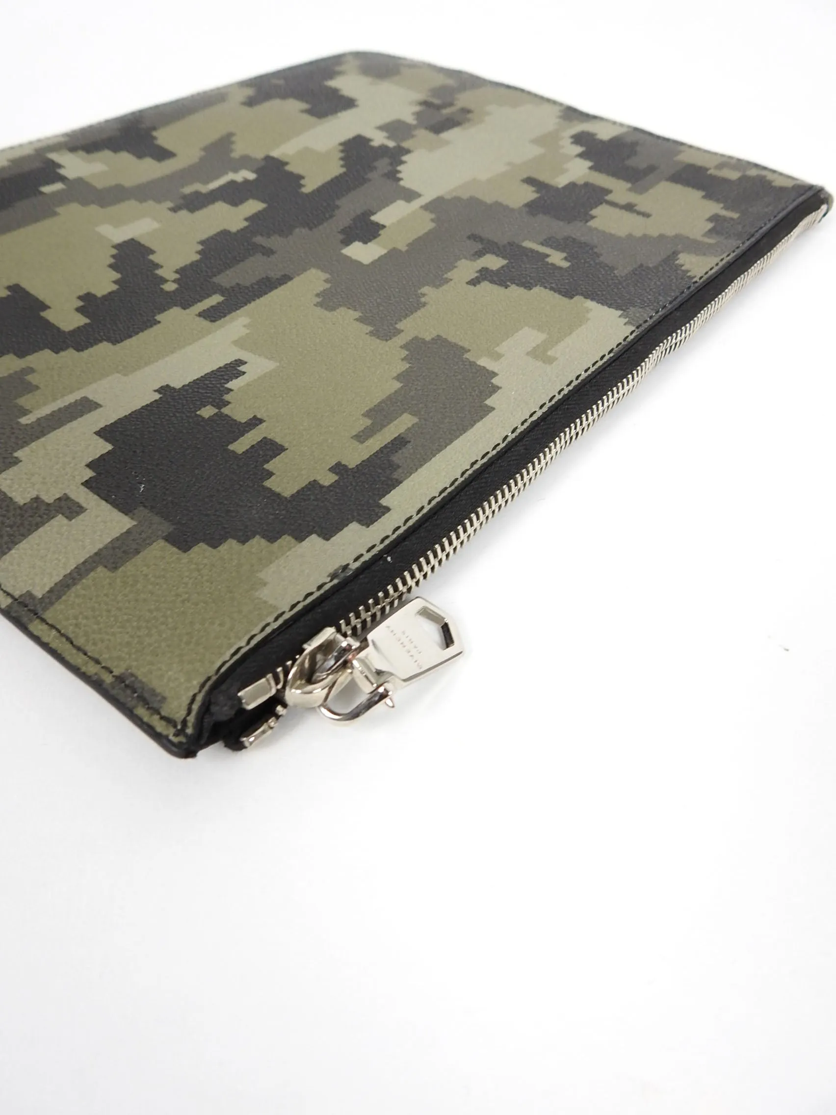 Givenchy Green Leather Digi Camo Pouch