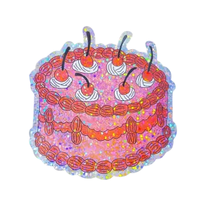 Glitter Cake Sticker