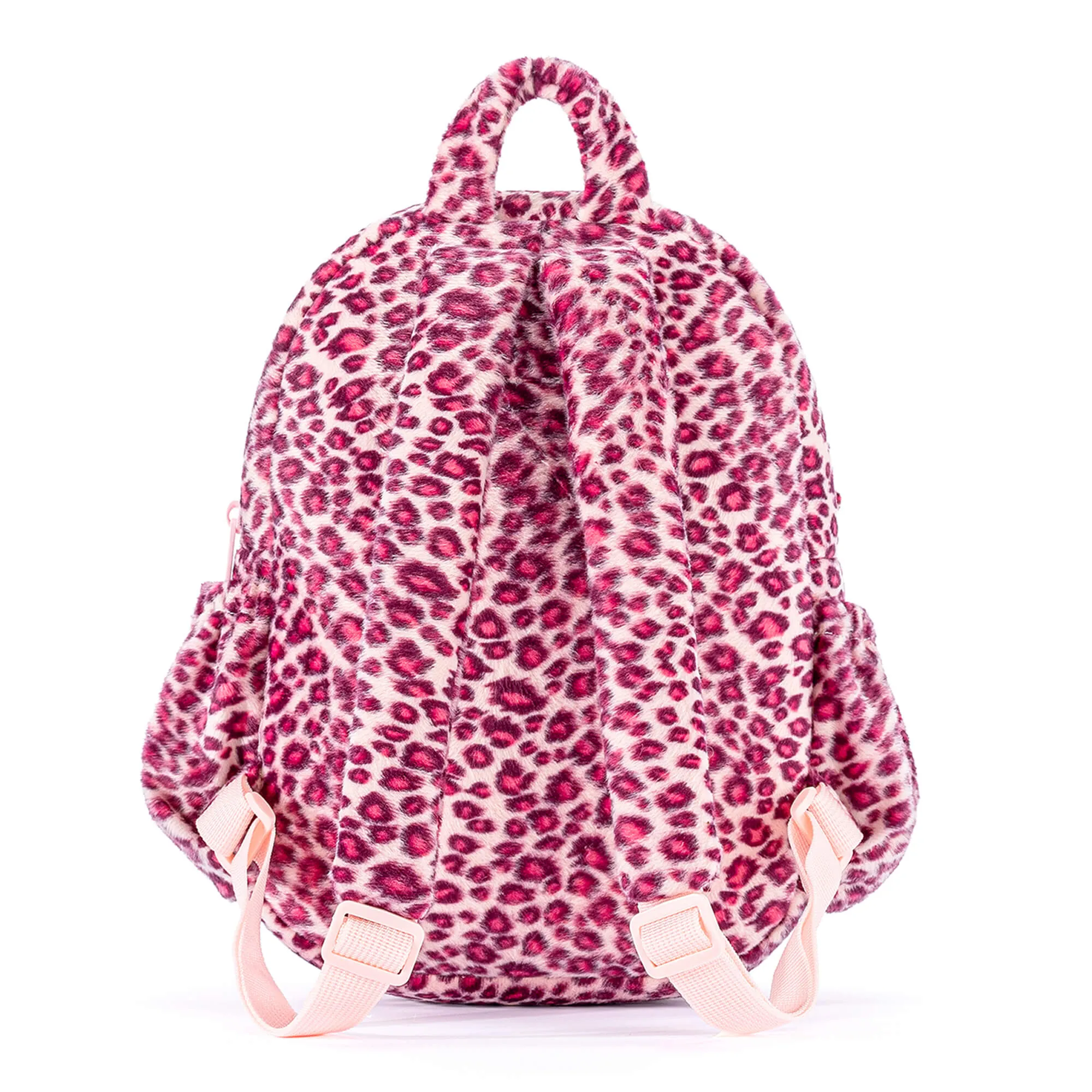 Gloveleya 11-inch Toddler Girl Backpack Fashion Plush Kindergarten Backpacks with 12-inch Curly Hair Rose Leopard Skirt Doll Tanned