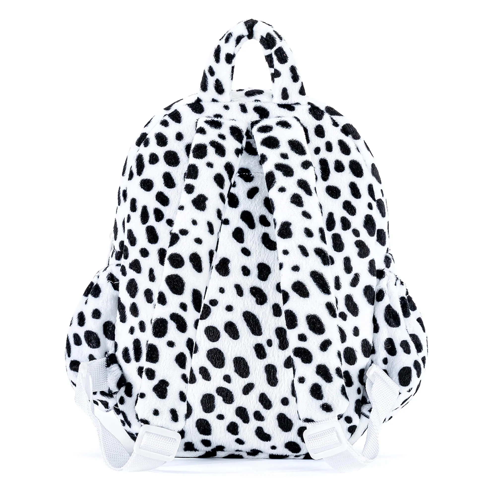 Gloveleya 11-inch Toddler Girl Backpack Plush Kindergarten Backpacks with 12-inch Curly Hair Animal Doll in Black and White Skirt