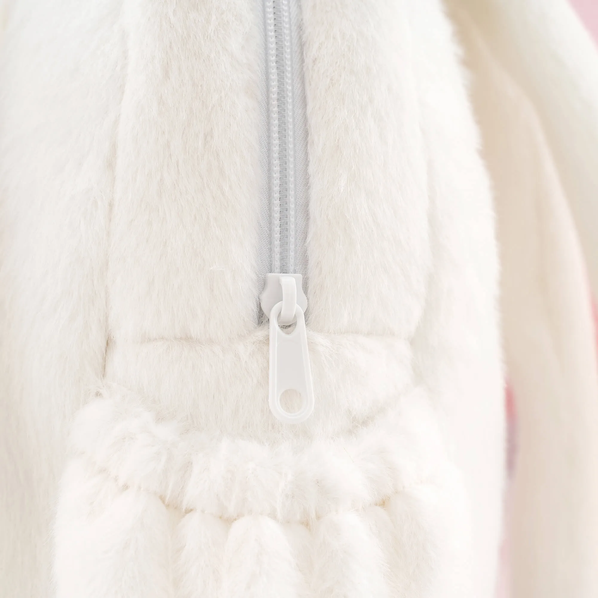 Gloveleya 11-inch Toddler Girl Backpack Snow Ferret Kindergarten Backpacks with 12-inch White Bunny Doll