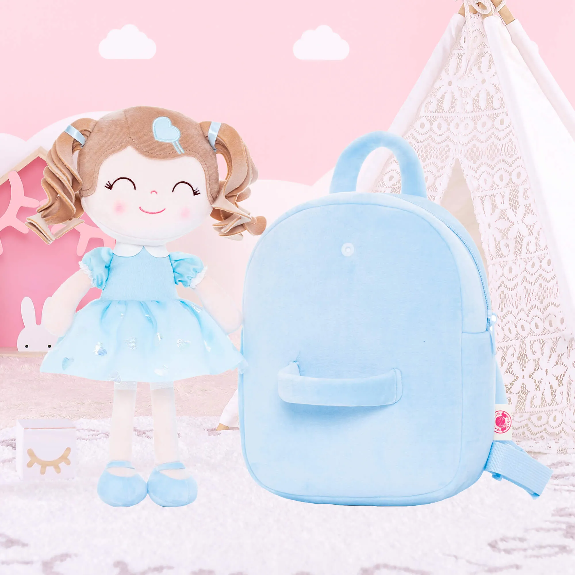 Gloveleya 9-inch Love Heart Girls Dolls Backpacks Series